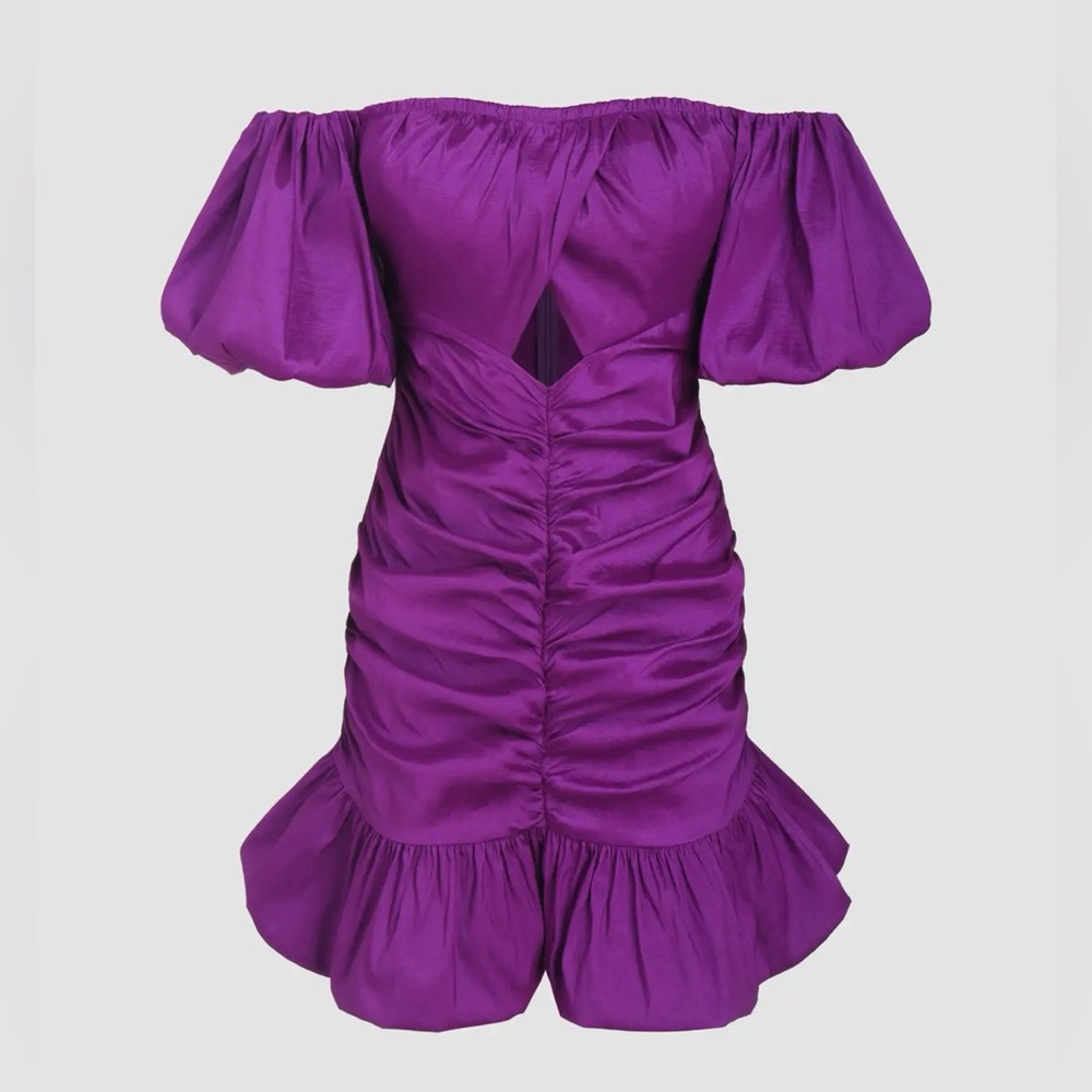Cider Purple Off-Shoulder Mini Dress
